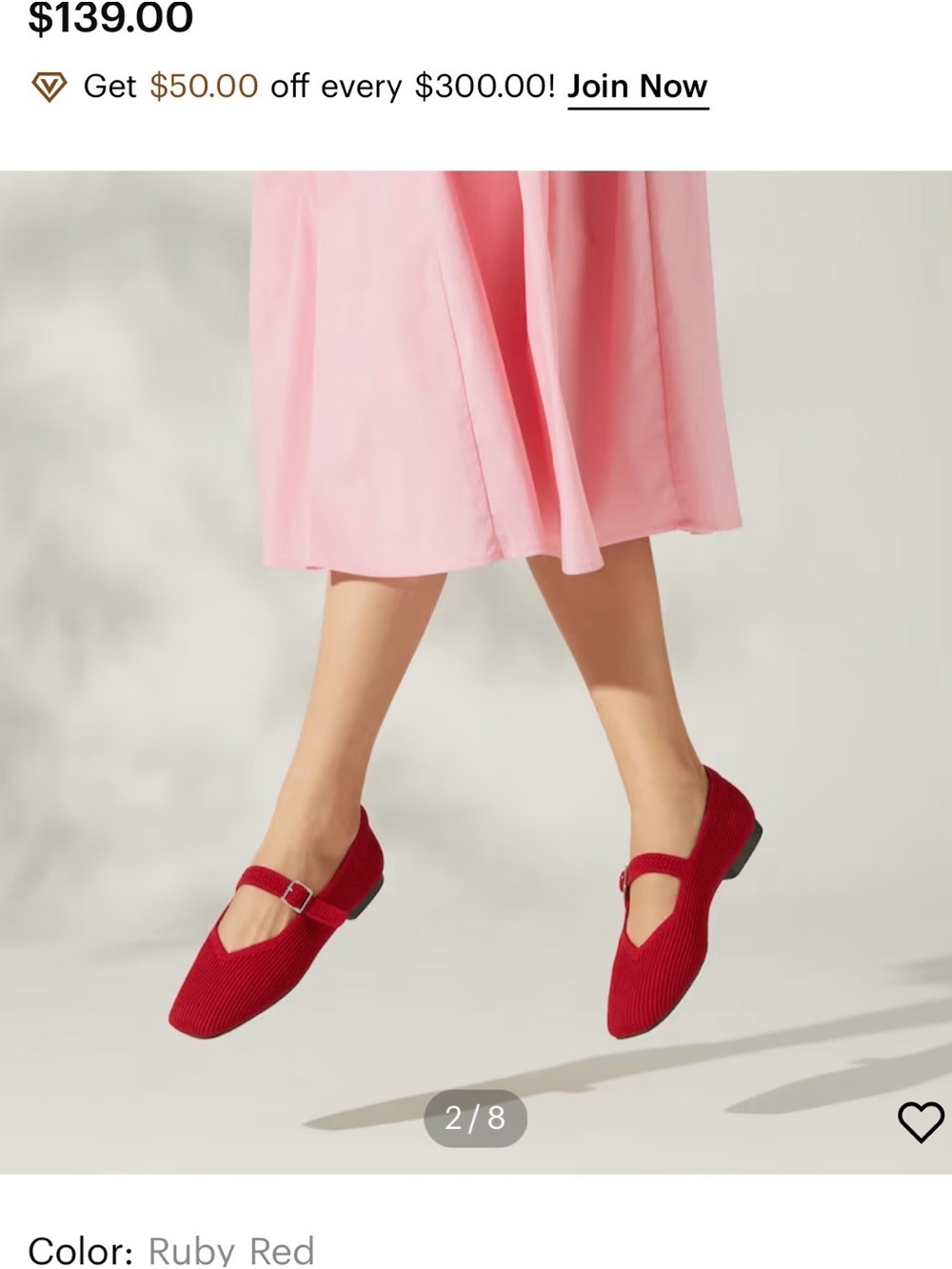 VIVAIA Red Mary Jane Flats with Buckle Strap Size:41 appx 9.5